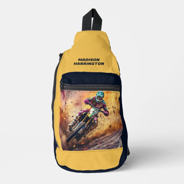 Custom Name Motocross Sling Bag (Front)