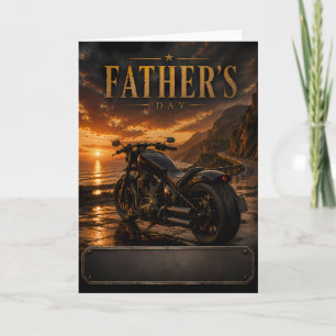 Custom Name Motorcycle Father's Day Greeting Card