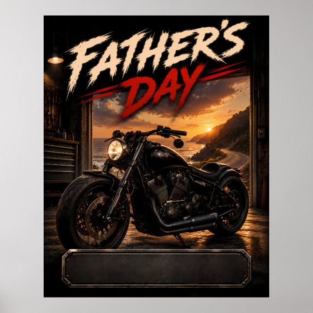 Custom Name Motorcycle Father's Day Poster Gift (Front)