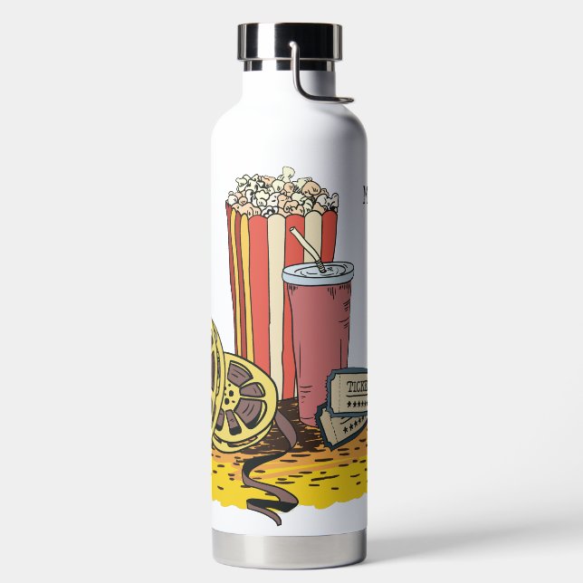 Custom Name Movie Buff Water Bottle (Left)