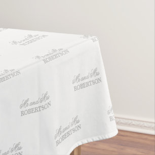 Custom name Mr and Mrs wedding party tablecloths