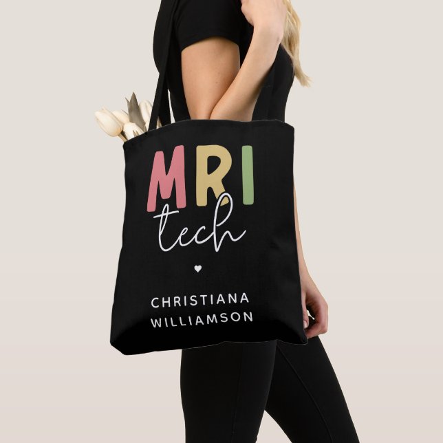 Custom Name MRI Tech | MRI Technologist Gifts Tote Bag (Close Up)