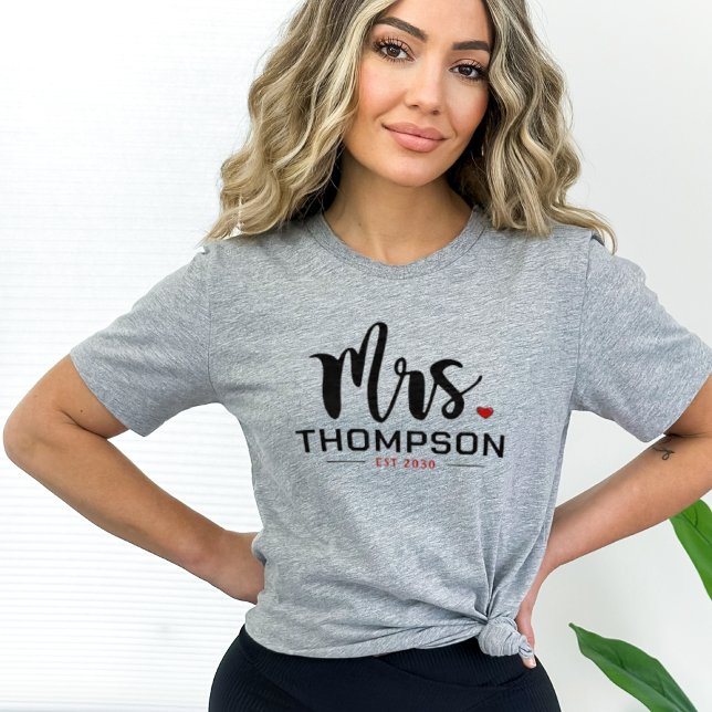 Custom Name Mrs Bride Wedding  T-Shirt (Creator Uploaded)