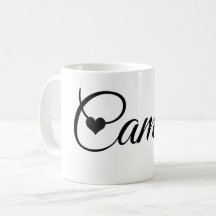 Custom Name Mug Minimalist Script Font with Heart