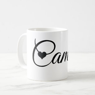 Custom Name Mug Minimalist Script Font with Heart 