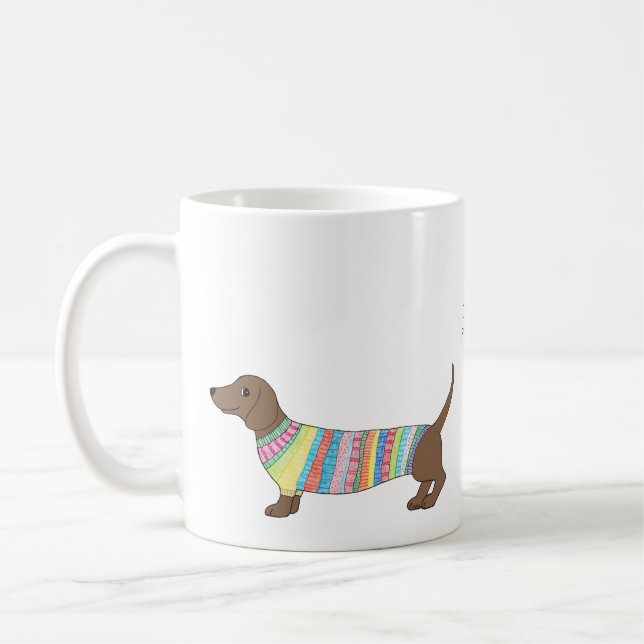 Custom Name Mug Personalised Dachshund Wiener mug (Left)