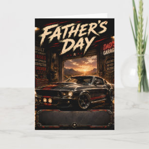Custom Name Muscle Car Father's Day Greeting Card
