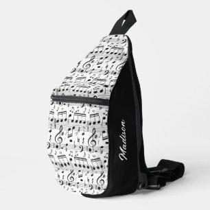 Custom Name Music Illustration Sling Bag