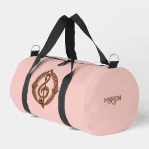 Custom Name Musical Clef Note Duffle Bag