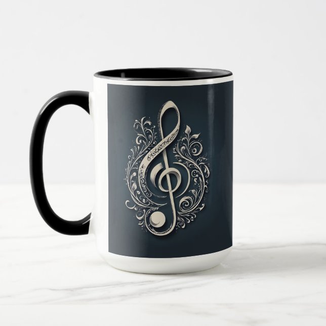 Custom Name Musical Clef Note Mug (Left)