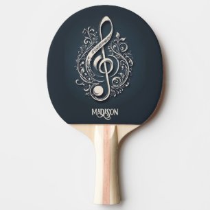 Custom Name Musical Clef Note Ping Pong Paddle