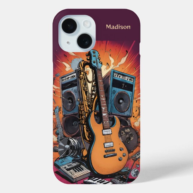 Custom Name Musical Instruments Case-Mate iPhone Case (Back)
