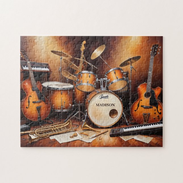 Custom Name Musical Instruments Jigsaw Puzzle (Horizontal)