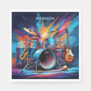 Custom Name Musical Instruments Napkin