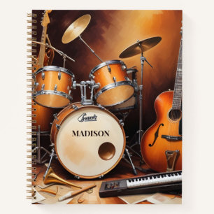 Custom Name Musical Instruments Notebook