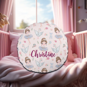 Custom Name My Sweet Ballerina Round Cushion