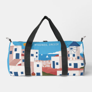 Custom Name Mykonos Greece Duffle Bag