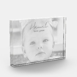 Custom Name Name Meaning Child B/W Photo Block
