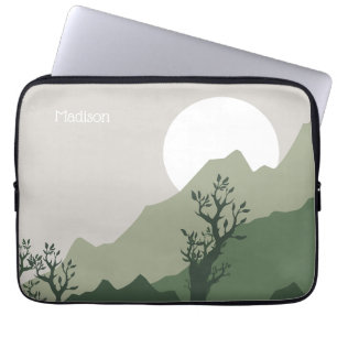 Custom Name Nature Illustration Laptop Sleeve