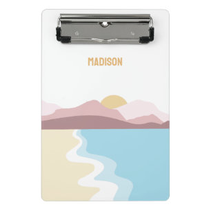 Custom Name Nature Illustration Mini Clipboard