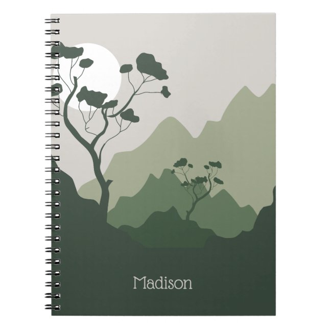 Custom Name Nature Illustration Notebook (Front)