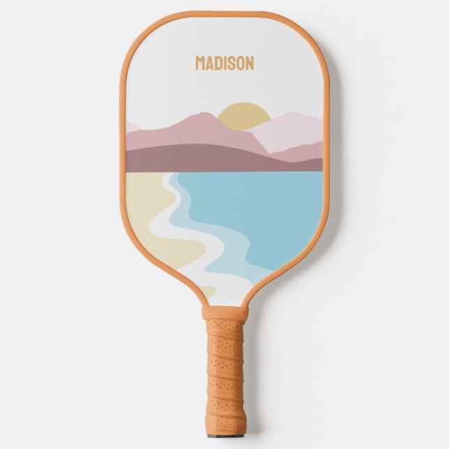 Custom Name Nature Illustration Pickleball Paddle (Front)