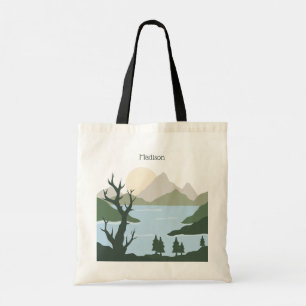 Custom Name Nature Illustration Tote Bag