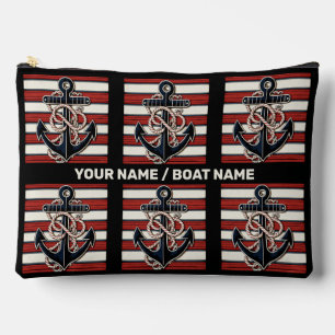 Custom Name Nautical Anchor Accessory Pouch