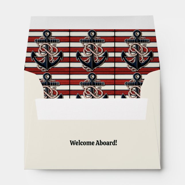 Custom Name Nautical Anchor Envelope (Back (Bottom))