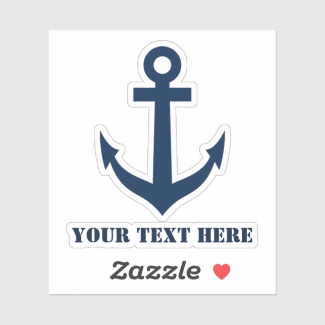 Custom name nautical anchor laptop decal sticker (Sheet)