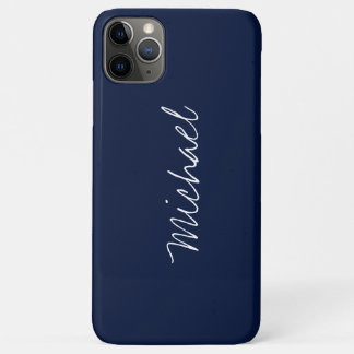 Custom Name Navy Blue iPhone 11 Pro Max Case
