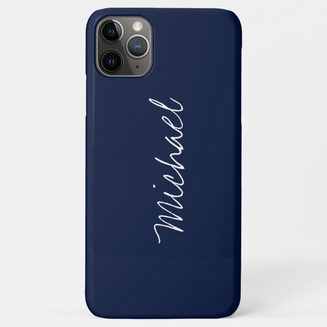 Custom Name Navy Blue Case-Mate iPhone Case (Back)