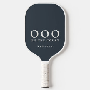 Custom Name Navy Blue White OOO Funny Simple Men Pickleball Paddle