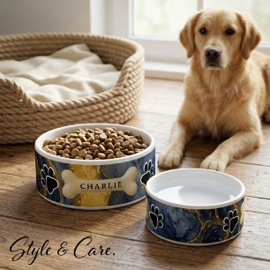 Custom Name Navy Gold Abstract Art Unique Stylish