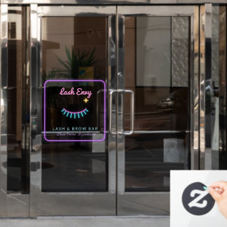 Custom Name Neon Eyelash & Brow Salon Window Cling