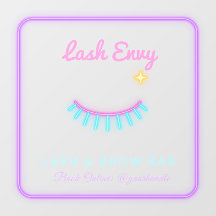 Custom Name Neon Eyelash & Brow Salon Window Cling