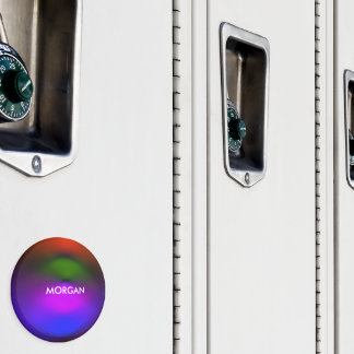 Custom Name Neon of Blue, Purple, Green & Orange Magnet