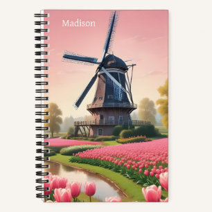Custom Name Netherlands Windmills Notebook