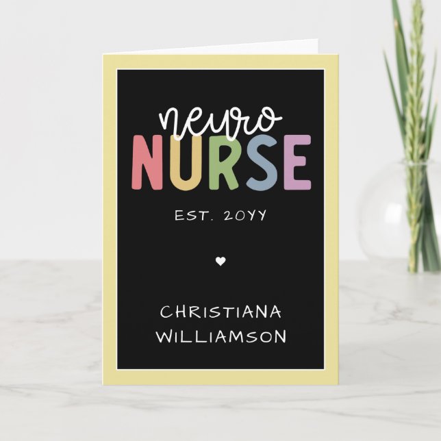 Custom Name Neuro Nurse Neuroscience Nurse  Card (Front)