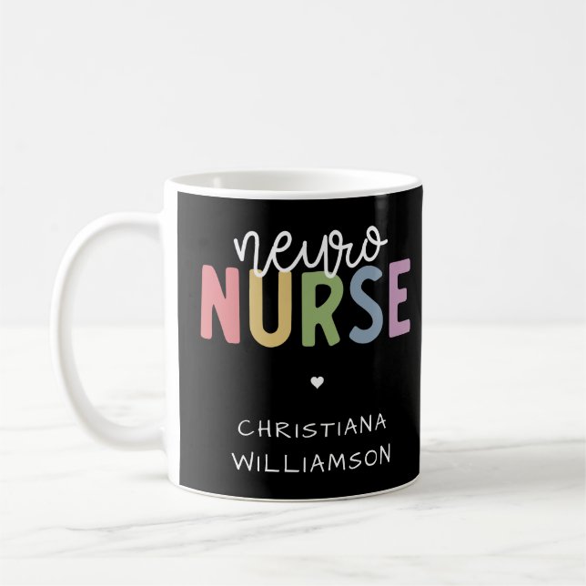 Custom Name Neuro Nurse Neuroscience Nurse Gifts Coffee Mug (Left)