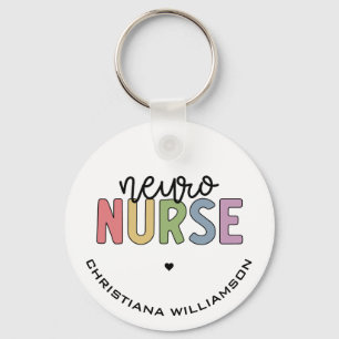 Custom Name Neuro Nurse Neuroscience Nurse Gifts Key Ring