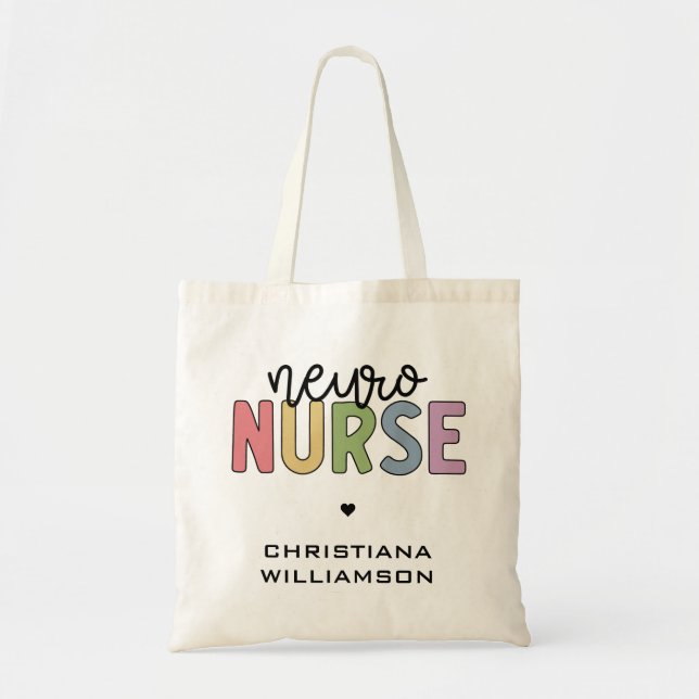 Custom Name Neuro Nurse Neuroscience Nurse Gifts  Tote Bag (Front)