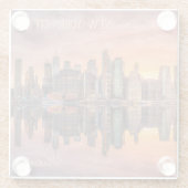 Custom Name New York City Skyline Glass Coaster (Back)