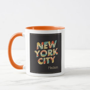 Custom name New York City Typography mugs