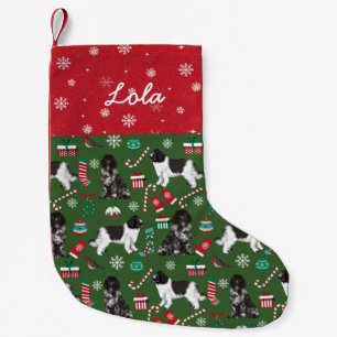 Custom name newfoundland dog christmas small christmas stocking