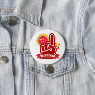 Custom Name No 1 Best Dad Father's Day Birthday 7.5 Cm Round Badge