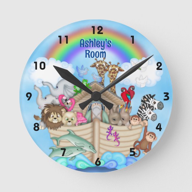 Custom Name Noah's Ark Wall Clock (Front)
