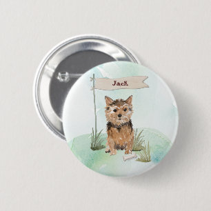 Custom Name Norfolk Terrier Pet Dog 6 Cm Round Badge