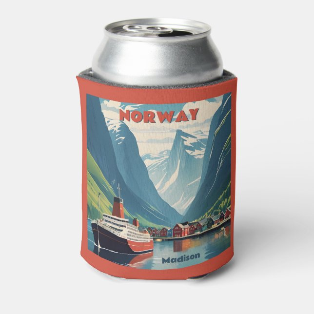 Custom Name Norway Can Cooler (Can Back)