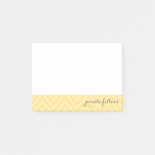 CUSTOM NAME NOTE cool chevron pattern yellow grey